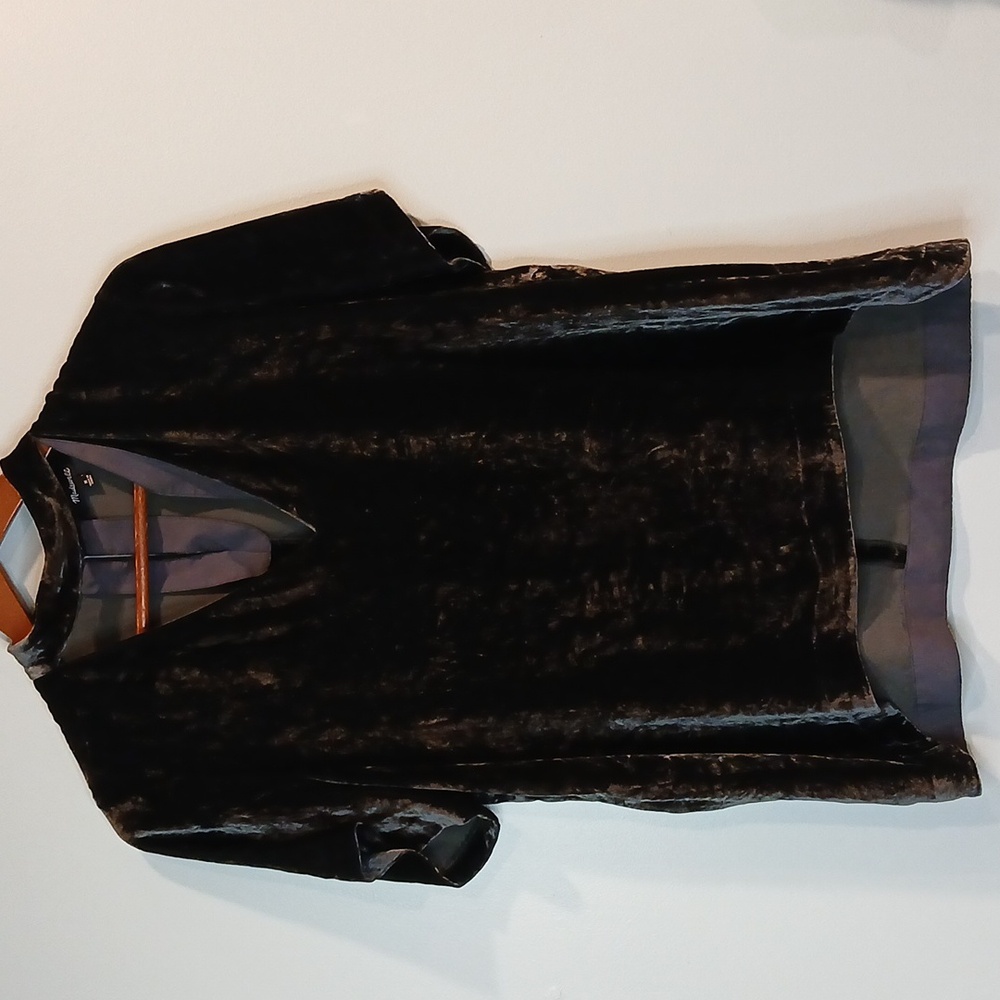MADEWELL  velvet choker top blouse, size M, dark color.